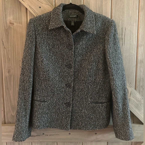 Lauren Ralph Lauren Jackets & Blazers - Lauren Ralph Lauren Tweed Wool Blend Blazer Jacket Black and White Size 12